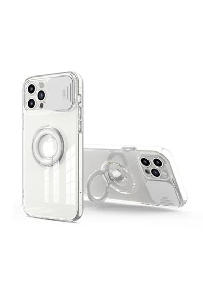 Akman Ally iPhone 12 Pro 6.1inç Kılıf Sürgülü Kamera Lens Korumalı Yüzük Stan - ACL6205013-5907 ürün görseli