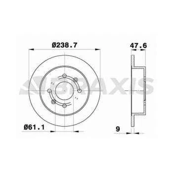 Honda Arka Fren Aynası Duz Honda Jazz City 02-08 Accord 85-99 CIVIC 87-91 (239x4) - Braxıs Ae0280 ürün görseli