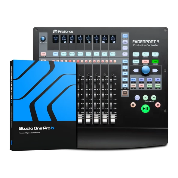 PreSonus FaderPort 8 DAW`lar için 8 motorize fader`li transport remote ürün görseli