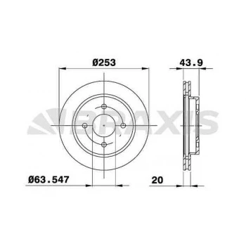 Ford Arka Fren Disk Aynası Mondeo I / II 1.6 / 1.8 / 1.8td / 2.0 / 2.5 92>00 Cougar 2.5 98>01 Hava Sogutm - Braxıs Ae0232 ürün görseli
