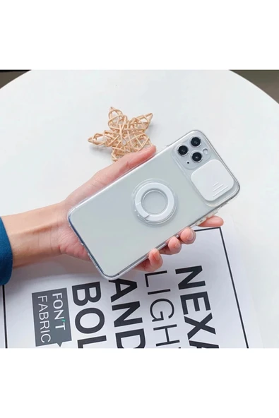 Akman Ally iPhone 12 Pro 6.1inç Kılıf Sürgülü Kamera Lens Korumalı Yüzük Stan - ACL6205013-5907 - Resim 5