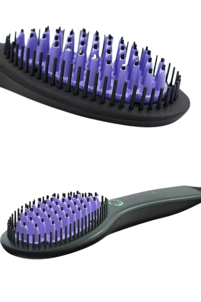 Elektrikli Fırça Taşınabilir Saç Düzleştirici Tarak Sıkı Dişli - 3
