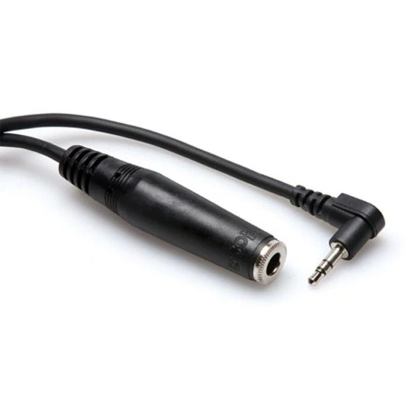 Hosa 1/4' TRS (F) - 3.5 mm. TRS (M) Kulaklık adaptörü 15 cm. (MHE-100.5) 1/4" TRS (dişi) - 3.5 mm. TRS (erkek) Kulaklık adaptörü 15 cm. MHE-100.5 ürün görseli