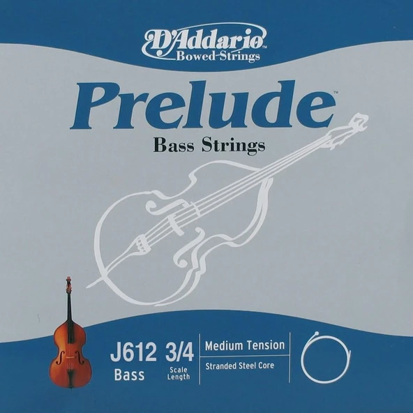 DADDARIO J612 DADDARIO J612 KONTRABAS TEK TEL, 3/4, PRELUDE, D-(RE), MEDIUM ürün görseli