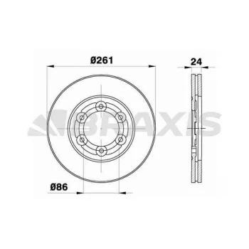 Kia Ticarı On Fren Disk Aynası Havalı Kia Bongo K2500 Tci 2004-> (261mm) - Braxıs Ae0709 ürün görseli