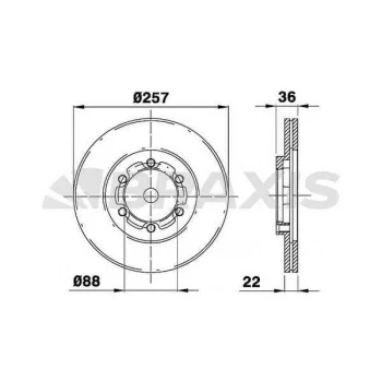 Opel On Fren Disk Aynası Havalı Frontera A 2.4i / 2.3 Td 92 98 - Braxıs Ae0478 ürün görseli