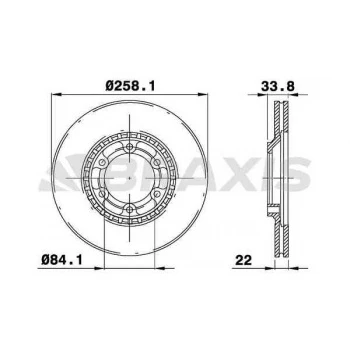 Mitsubıshı Ticarı On Fren Disk Aynası Havalı L200 Em 87-96 (258x6) - Braxıs Ae0720 ürün görseli