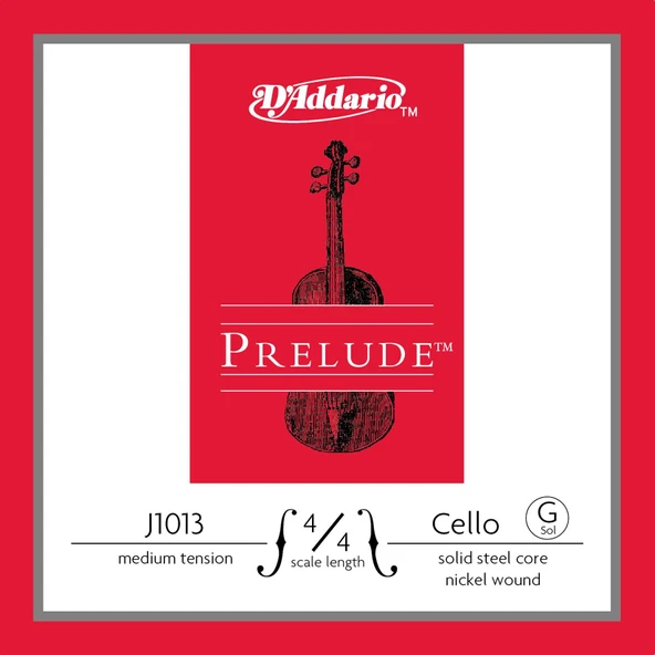 DADDARIO J1013 4/4M DADDARIO J1013 CELLO TEK TEL, PRELUDE, G-(SOL), 4/4, MEDIUM ürün görseli 1