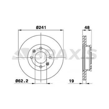 Hyundaı On Fren Disk Aynası Havalı Hyundaı Getz 1.3 1.4 1.6 Benzinli Hyundaı Getz 02-> (241x4) - Braxıs Ae0119 ürün görseli