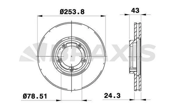 Ford On Fren Disk Aynası Transıt T12 94>00 Hava Sogutmalı - Braxıs Ae0164 ürün görseli