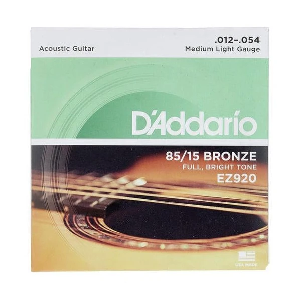 DADDARIO EZ920 DADDARIO EZ920 AKUSTİK GİTAR TEL SETİ, 85/15 BRONZE, MEDIUM LIGHT ürün görseli