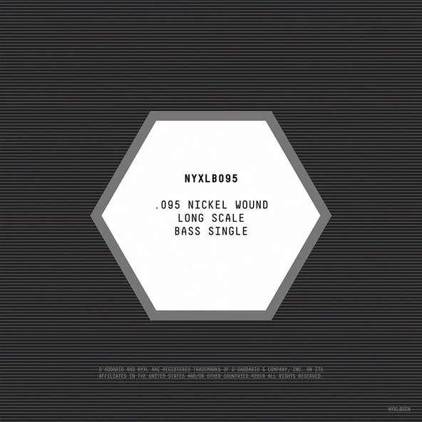 DADDARIO NYXLB095 DADDARIO NYXLB095 BASS TEK TEL, NYXL SERİSİ, NİKEL SARIM, 0.095 - 2