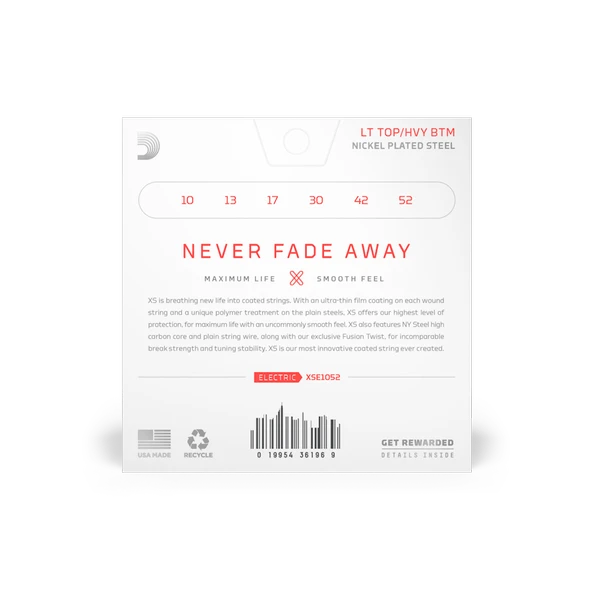 DADDARIO XSE1052 DADDARIO XSE1052 ELEKTRO GİTAR TEL SETİ, XS, 10-52, LIGHT TOP/HEAVY BOTTOM COATED - Resim 2