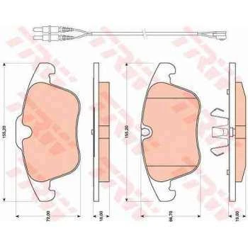 Psa On Fren Balatası Fisli C5 III 1,6 16v / 1,8 16v / 2,0 16v / 1,6hdi / 2,0hdi 02 / 08> P407 Dw10bted4 - Trw Gdb1818 - Resim 1