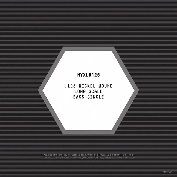 DADDARIO NYXLB125 DADDARIO NYXLB125 BASS TEK TEL, NYXL SERİSİ, NİKEL SARIM, 0.125 - 2