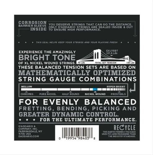 DADDARIO EXL115BT DADDARIO EXL115BT ELEKTRO GİTAR TEL SETİ, XL, 11-50, NICKEL WOUND - Resim 2