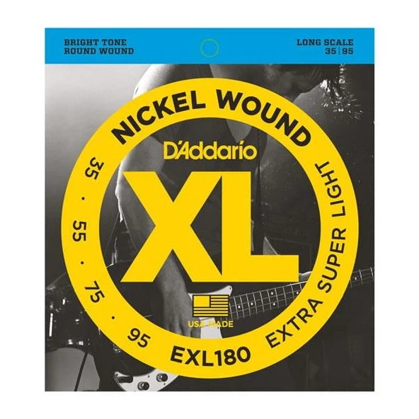 DADDARIO EXL180 DADDARIO EXL180 BASS GİTAR TEL SETİ, XL, 35-95, LONG SCALE, NICKEL ürün görseli
