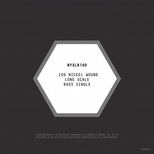 DADDARIO NYXLB100 DADDARIO NYXLB100 BASS TEK TEL, NYXL SERİSİ, NİKEL SARIM, 0.100 - 2