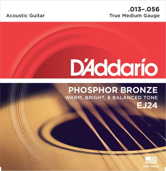 DADDARIO EJ24 DADDARIO EJ24 AKUSTİK GİTAR TEL SETİ, 13-56 TRUE MEDIUM, PHOSPHOR BRONZE ürün görseli