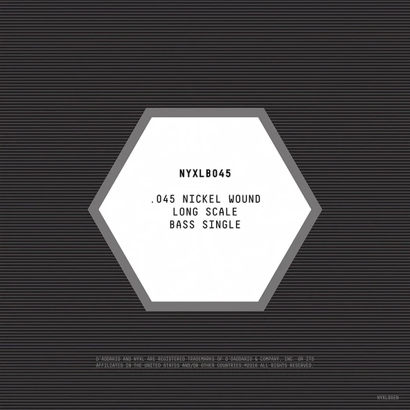 DADDARIO NYXLB045 DADDARIO NYXLB045 BASS TEK TEL, NYXL SERİSİ, NİKEL SARIM, 0.045 - 2