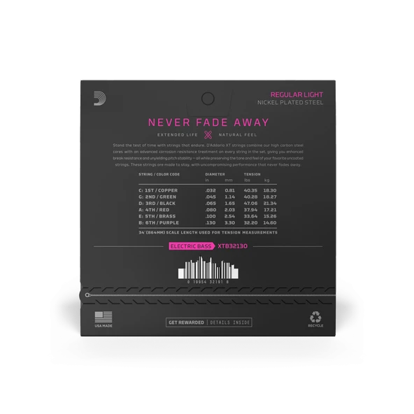 DADDARIO XTB32130 DADDARIO XTB32130 BASS GİTAR TEL SETİ, XT, 32-130, 6 TELLİ - Resim 3