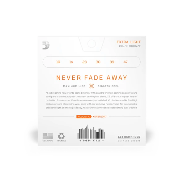 DADDARIO XSABR1047 DADDARIO XSABR1047 AKUSTİK GİTAR TEL SETİ, 10-47, EXTRA LIGHT - Resim 2