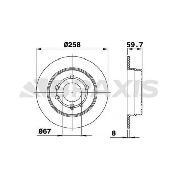 Mercedes Fren Diski Arka A-Class W168 97>04 Vaneo 414 02>05 - Braxıs Ae0236 ürün görseli