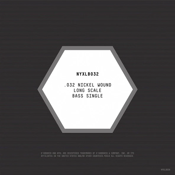 DADDARIO NYXLB032 DADDARIO NYXLB032 BASS TEK TEL, NYXL SERİSİ, NİKEL SARIM, 0.032 - 2