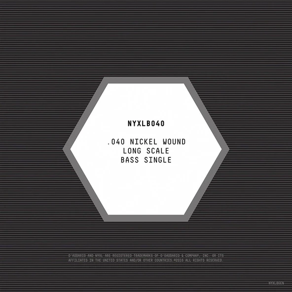 DADDARIO NYXLB040 DADDARIO NYXLB040 BASS TEK TEL, NYXL SERİSİ, NİKEL SARIM, 0.040 - 2