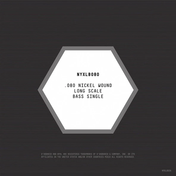 DADDARIO NYXLB080 DADDARIO NYXLB080 BASS TEK TEL, NYXL SERİSİ, NİKEL SARIM, 0.080 - 2