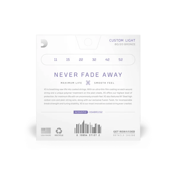 DADDARIO XSABR1152 DADDARIO XSABR1152 AKUSTİK GİTAR TEL SETİ, 11-52, CUSTOM LIGHT - Resim 2
