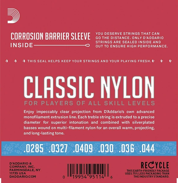 DADDARIO EJ27H DADDARIO EJ27H KLASİK GİTAR TEL SETİ, 4/4, SILVERPLATED WOUND, HARD TENSION - Resim 2