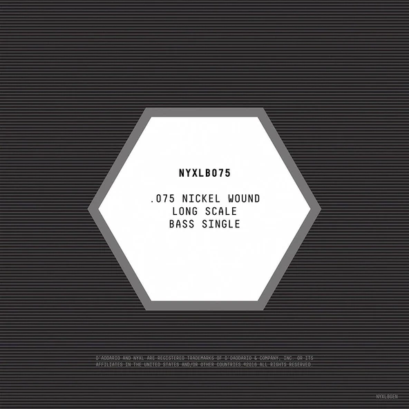 DADDARIO NYXLB075 DADDARIO NYXLB075 BASS TEK TEL, NYXL SERİSİ, NİKEL SARIM, 0.075 - 2