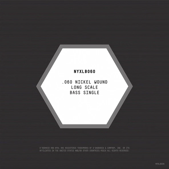 DADDARIO NYXLB060 DADDARIO NYXLB060 BASS TEK TEL, NYXL SERİSİ, NİKEL SARIM, 0.060 - 2