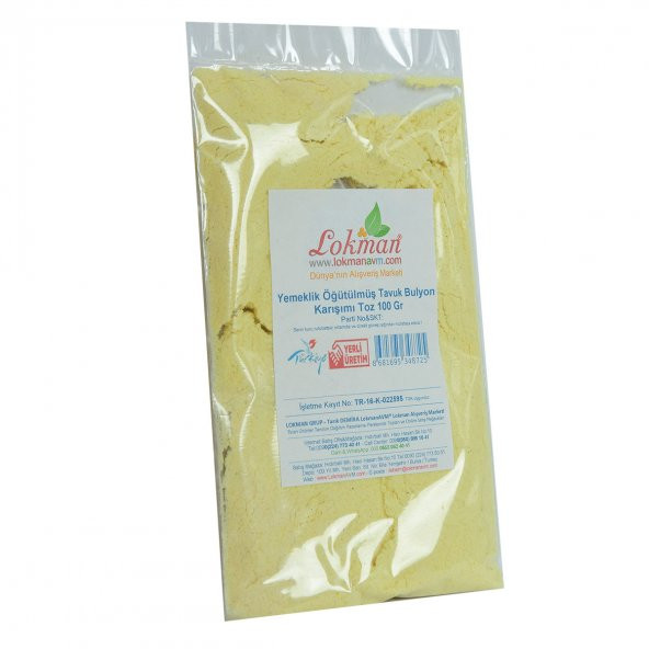 LokmanAVM Tavuk Bulyon Toz Yemeklik Öğütülmüş Karışım 100 Gr Paket - 3
