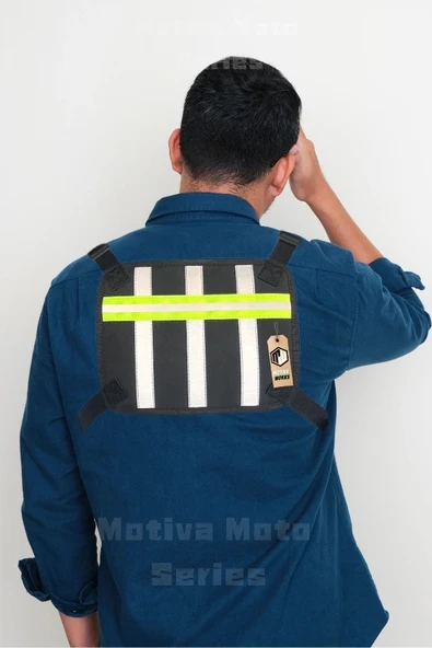 Motosiklet Bisiklet Scooter Ön ve Arka Reflektörlü Göğüs Çantası 3 Gözlü - 2