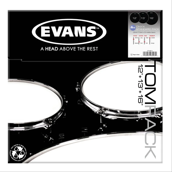 EVANS ETP-ONX2-S EVANS ETP-ONX2-S DERİ SETİ (12+13+16) TOM KUMLU SİYAH STANDART KİT ürün görseli