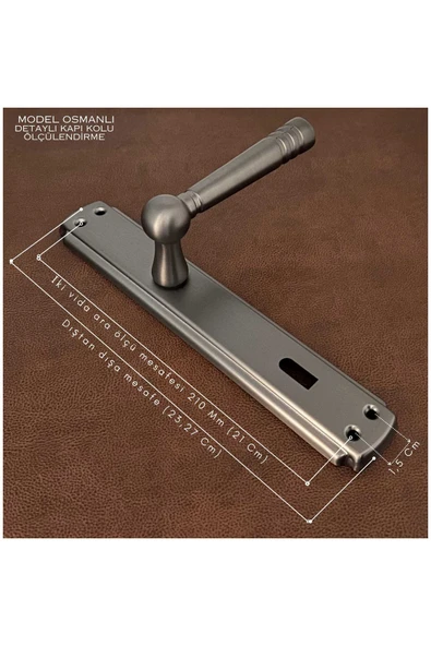 Osmanlı Mat Skoç Füme Wc Banyo Kapı Kolu İçeriden Sol El İle Açılır - Resim 2