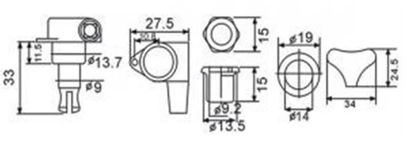 VALENCIA BMH7105BKR4 VALENCIA BMH7105BKR4 BASS GİTAR KULAĞI SİYAH, 4 SAĞ - Resim 3