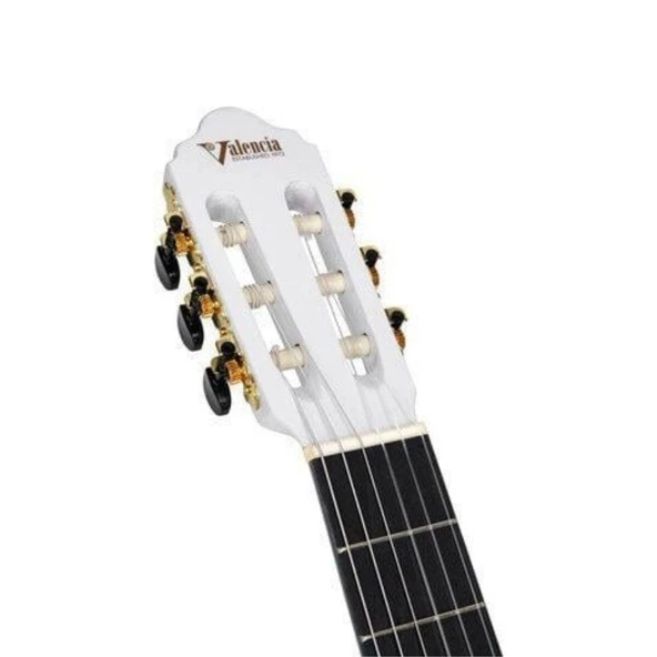 VALENCIA VC104TWT VALENCIA VC104TWT KLASİK GİTAR, 4/4, BEYAZ, SAP ÇELİKLİ - Resim 2