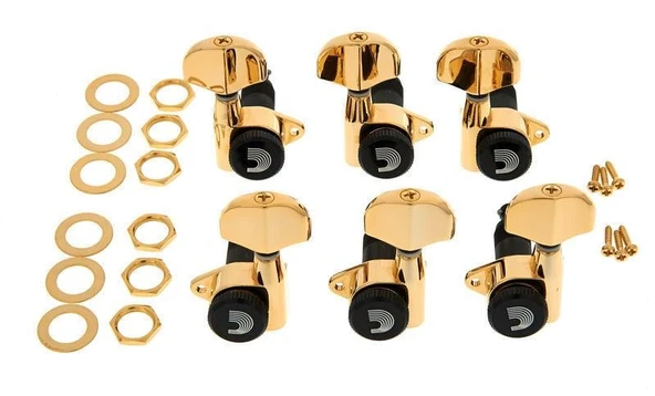 PLANETWAVES PWAT333L PLANETWAVES PWAT333L ELEKTRO GİTAR KULAĞI, 3+3, GOLD - Resim 3