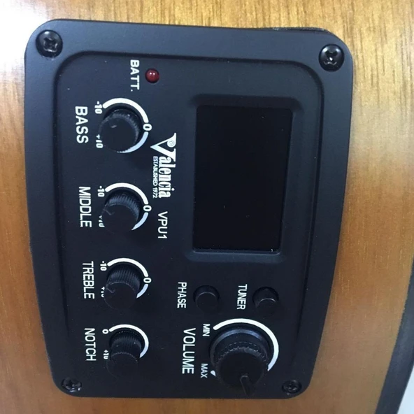 VALENCIA VC304CE ELEKTRO KLASİK GİTAR, CUTAWAY, 4/4, NATUREL MAT, - Resim 3