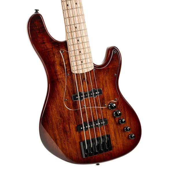 CORT ENDONEZYA GB-FUSION5ABB CORT GB-FUSION5ABB BASS GİTAR, 5 TELLİ, ÇANTALI, ANTIQUE BROWN BURST - Resim 3