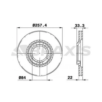 Mitsubıshı Ticarı On Fren Disk Aynası Havalı L300 Minibus 1990-2008 (258x5) - Braxıs Ae0702 ürün görseli