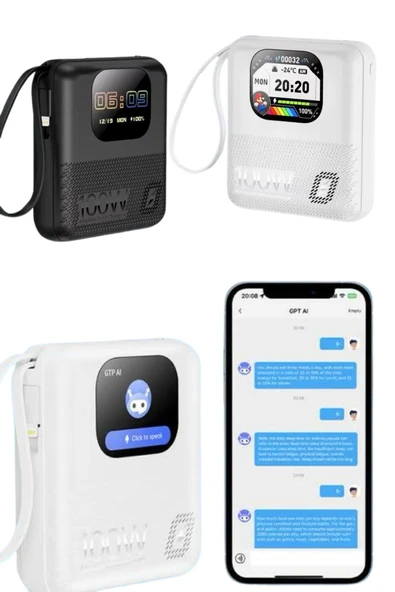 Akıllı Powerbank 10.000 Mah Ekranlı Müzik Dinleme Oyun Oynama Bluetooth Bağlantılı - 5