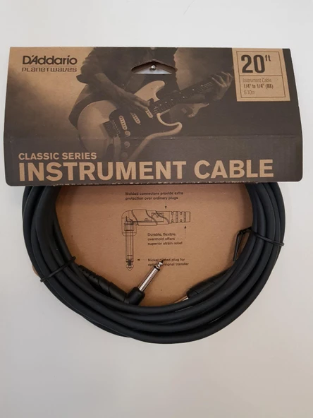 PLANETWAVES PWCGTRA20 GİTAR KABLO 20 İNCH CABLE RİGHT ANGLE ürün görseli