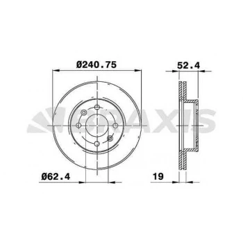 Hyundaı On Fren Disk Aynası Accent 1,3 1,6 Benzinli 00 06 Admıra 1,5 Dizel 3 Silindir 03 05 - Braxıs Ae0244 ürün görseli