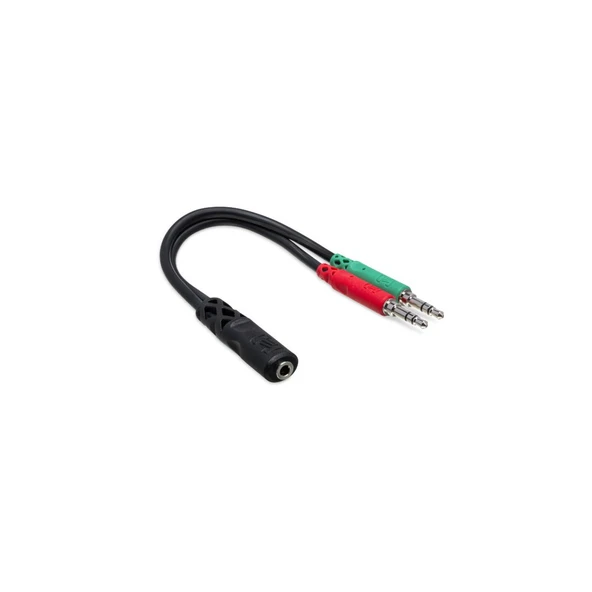 Hosa 3.5 mm. TRRSF (Dişi) - Dual 3.5 mm TRS  Breakout Kablo (YMM-107) 3.5 mm. TRRSF (Dişi) <-> Dual 3.5 mm TRS  Breakout Kablo (YMM-107) ürün görseli