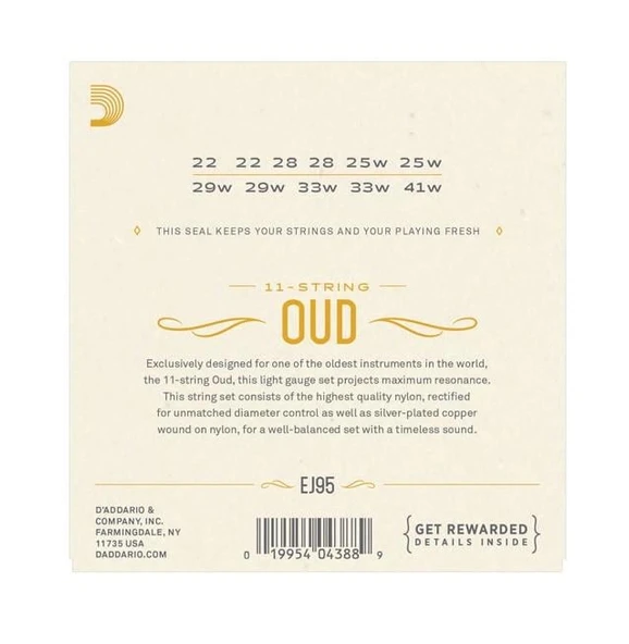 DADDARIO EJ95 UD TEL SET SİLVERPLATED WOUND - Resim 2