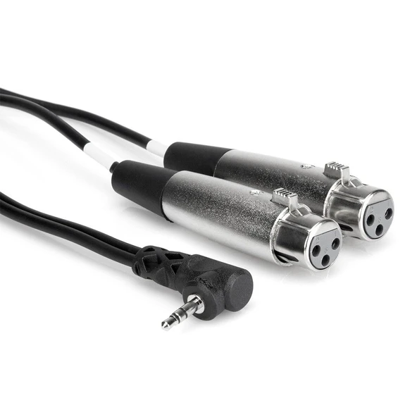 Hosa 3.5 mm. 90 Derece TRS (M) - Dual XLR (F) Stereo Breakout Kablo 1.5 m (CYX-405F) 3.5 mm. 90 derece TRS (Erkek) <-> Dual XLR (dişi) Stereo Breakout kablo, 1.5 mt. CYX-405F ürün görseli